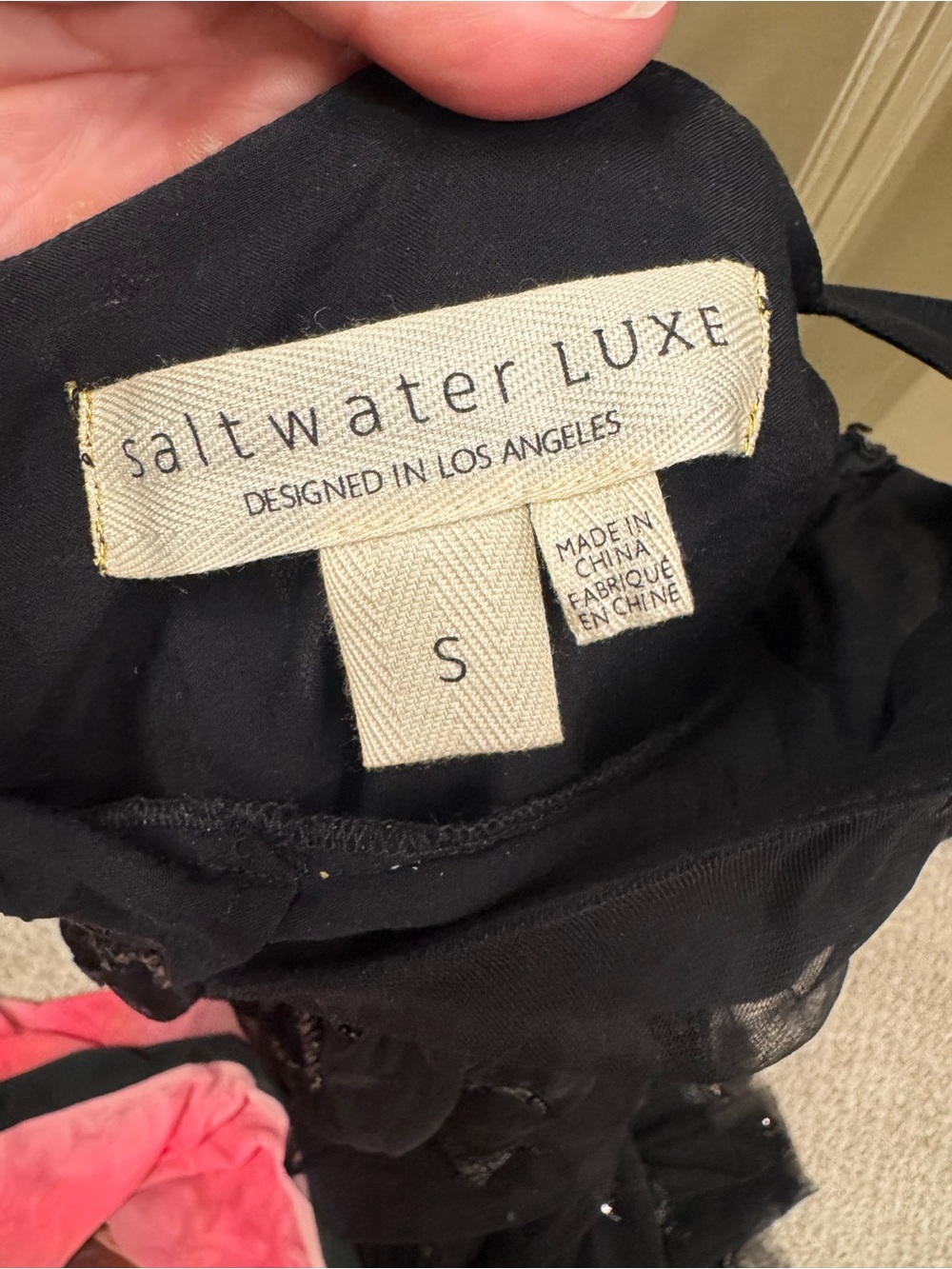 saltwater LUXE Black Star-Embroidered Maxi Dress NWOT - Picture 5 of 5